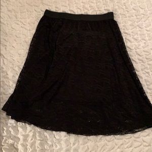 LuLaRoe black lace skirt with elastic waistband